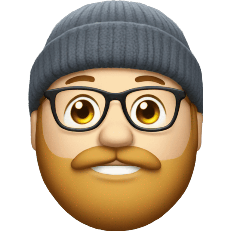 Chubby, beard, glasses, beanie emoji