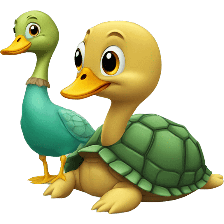 Turtle and duck emoji