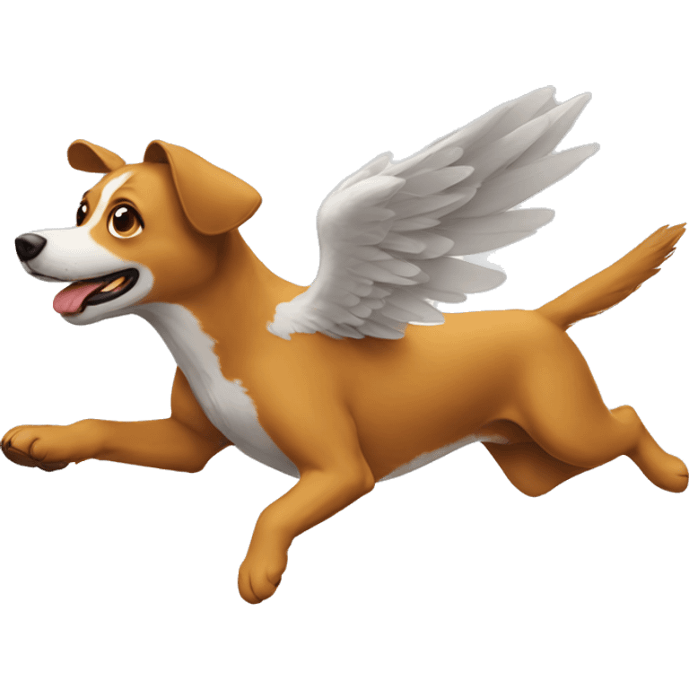 a flying dog emoji