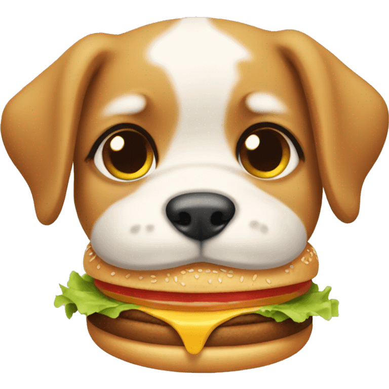 Puppy eating burger  emoji