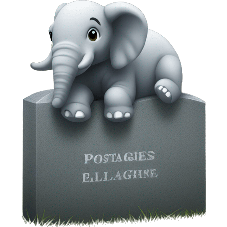 postgres elephant on headstone emoji