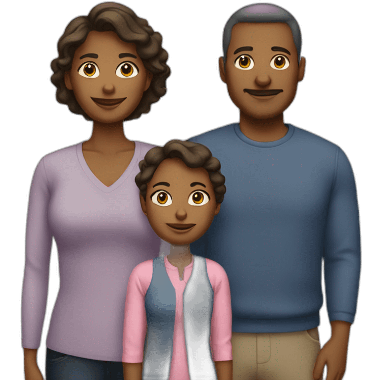 family, 4 man 1 woman emoji