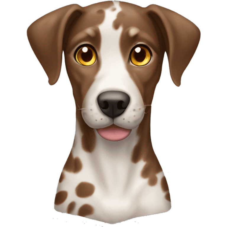 brown and white Catahoula leopard dog emoji