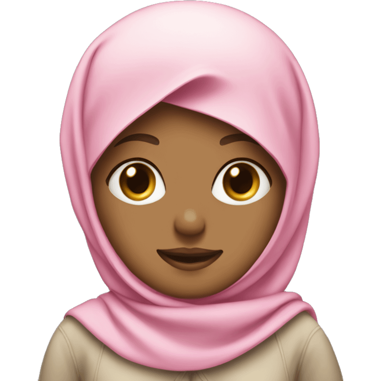 Software engineer wearing a pink hijab blonde   with a Macbook on the side emoji