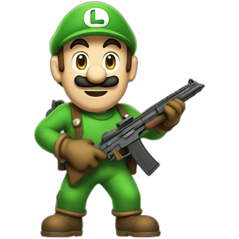 Luigi con un rifle emoji