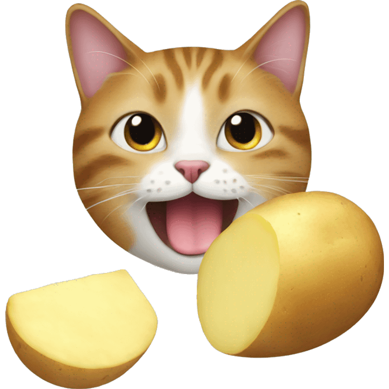 Cat eating potato emoji