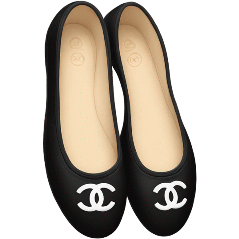 Black Chanel ballet flats emoji