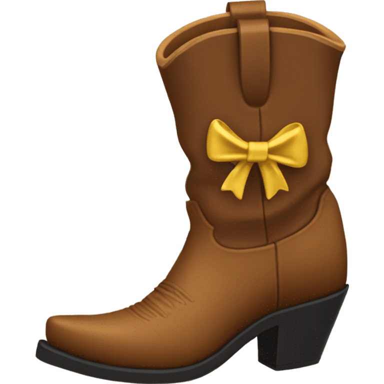 Bow cowboy boot emoji