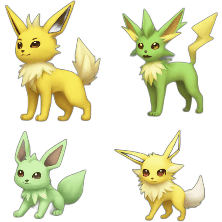 Jolteon and leafeon fuze emoji