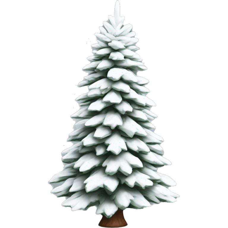 Realistic single isolated solid white fir christmas tree   emoji