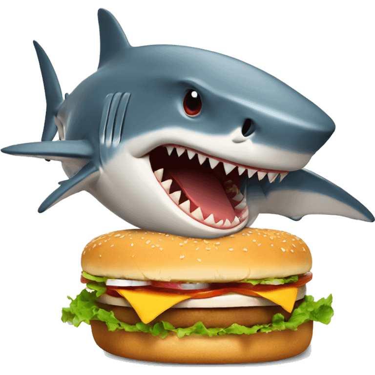 shark eating burger  emoji