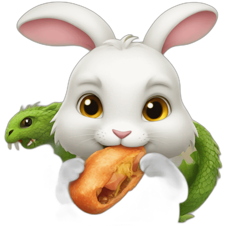 rabbit eats dragon emoji