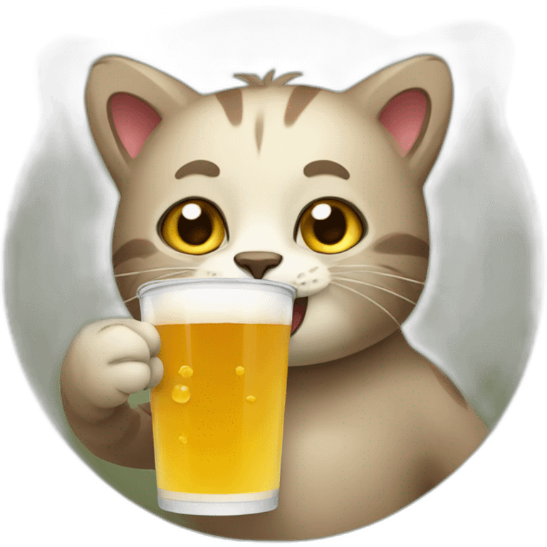 Cat drinking bear emoji