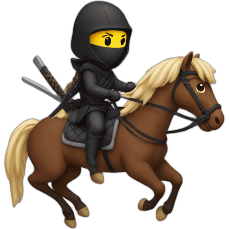 Ninja riding on a horse emoji