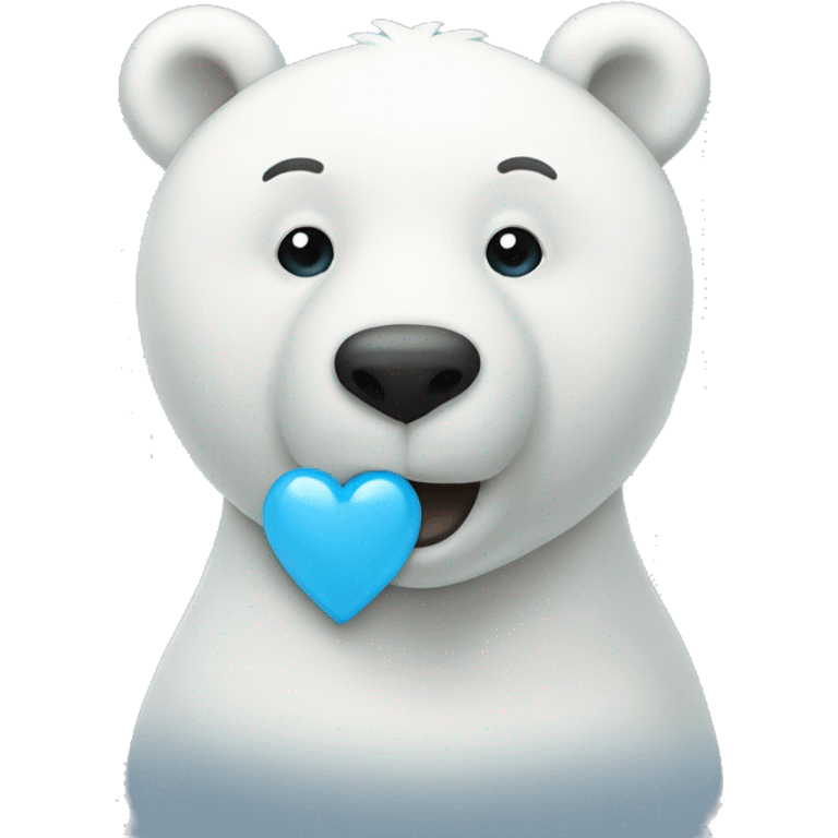 polar bear emoji with blue heart emoji