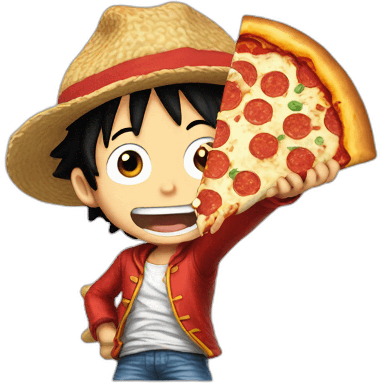 Luffy eat pizza emoji