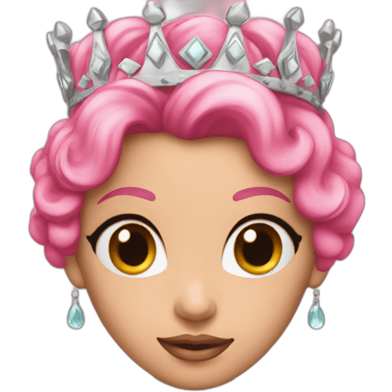 pink princess with crown black eye emoji