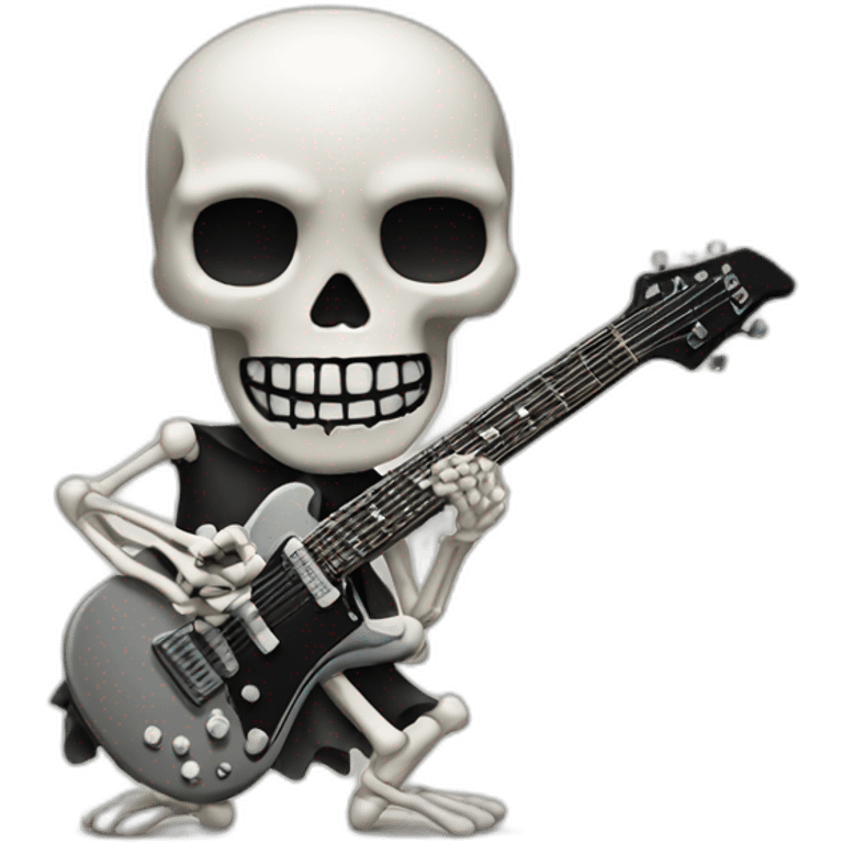 skeleton play electric guitar emoji