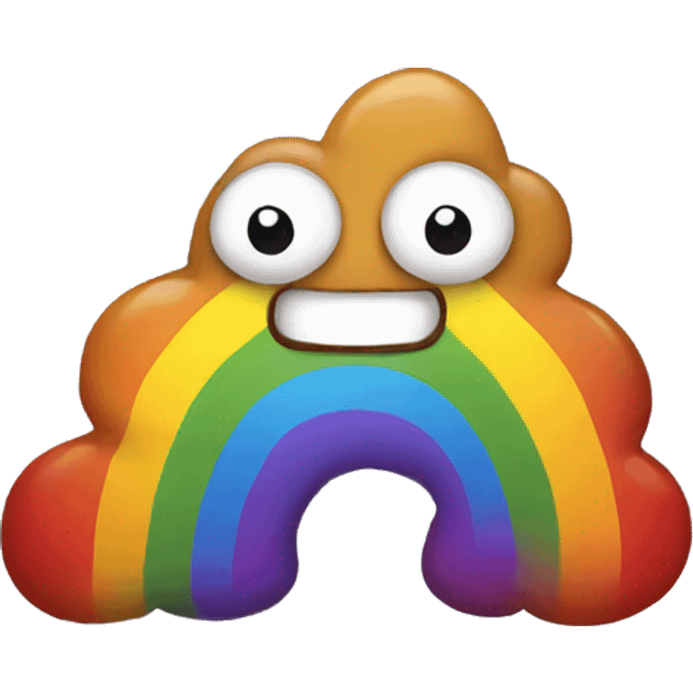 rainbow smiling poop emoji