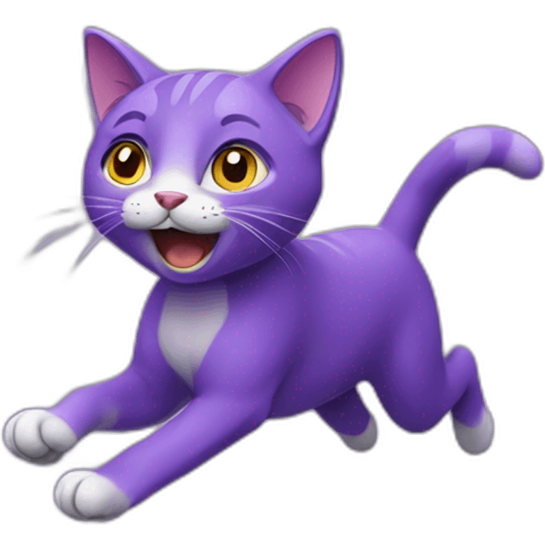 purple cat running emoji