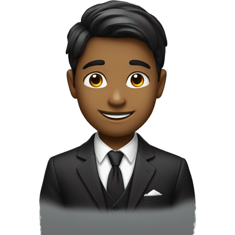 smiling boy in formal attire emoji