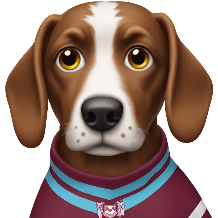 A West Ham supporting dog emoji