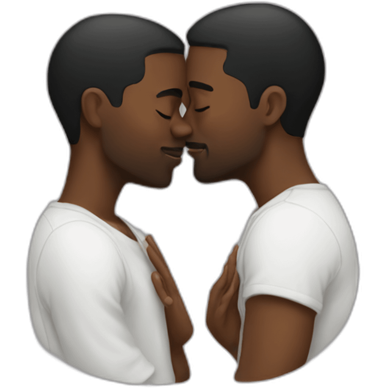 Black men kissing emoji