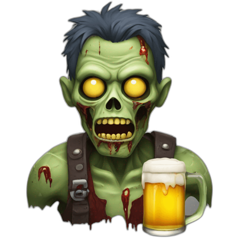 zombie with beer emoji