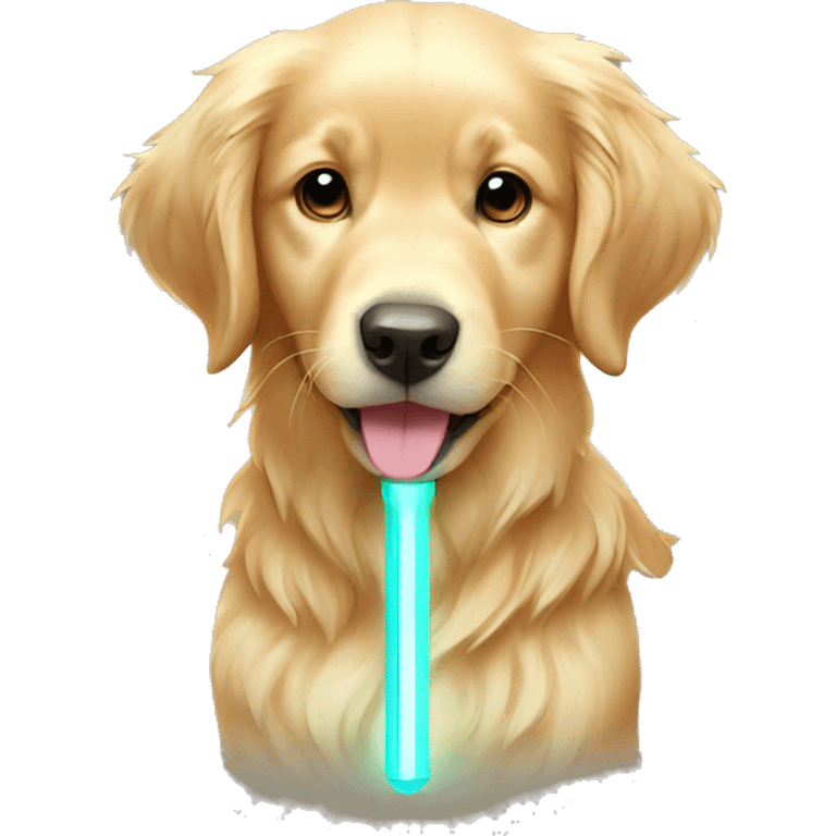 Dog golden retriever with a cutie enhypen lightstick  emoji