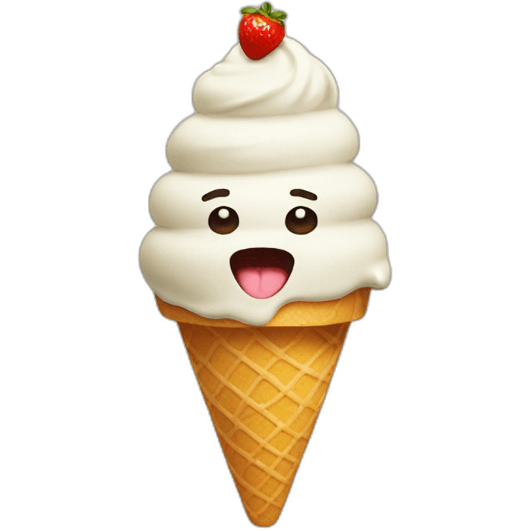 emoji eating ice cream emoji