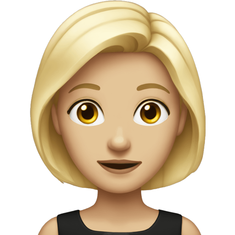 Blonde Girl in black dress emoji