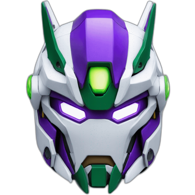 purple and green gundam barbatos face emoji