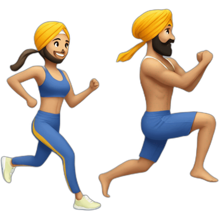 Sikh excercising couple emoji