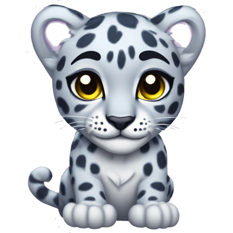 neon rainbow snow leopard cub emoji