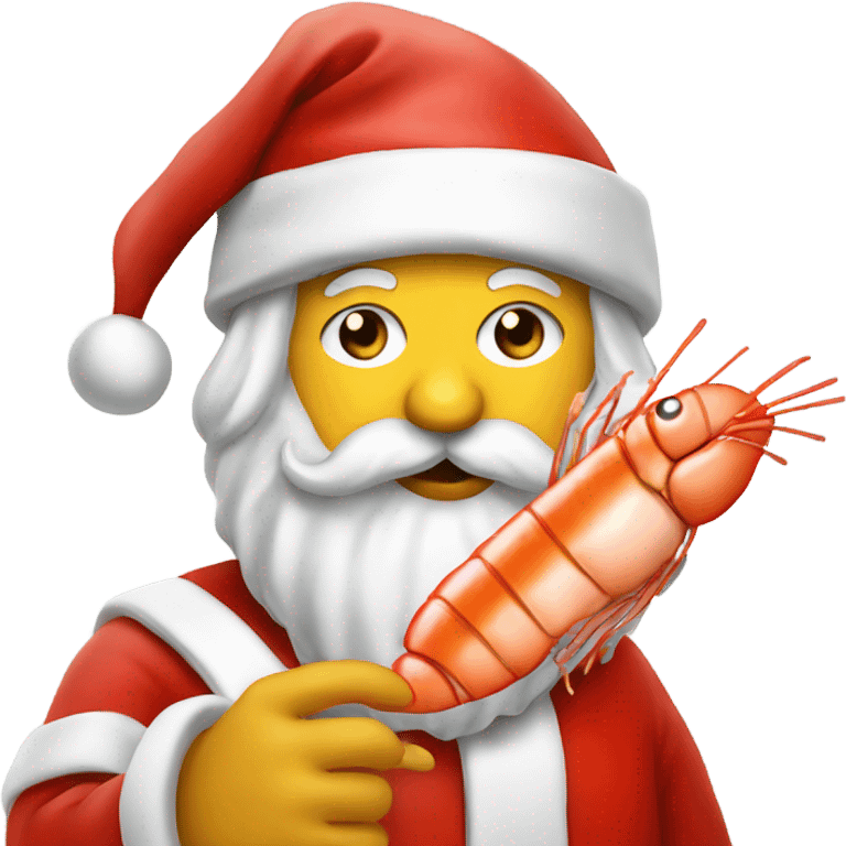 Santa Claus eating shrimp scampi emoji