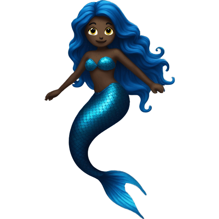 dark blue mermaid swimming emoji