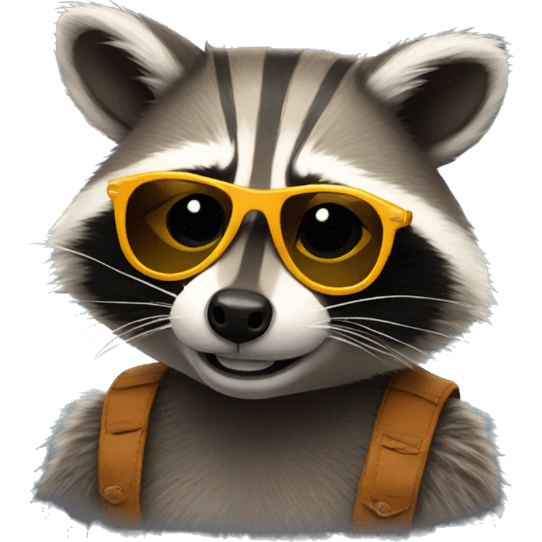 Raccoon wearing sunglasses emoji