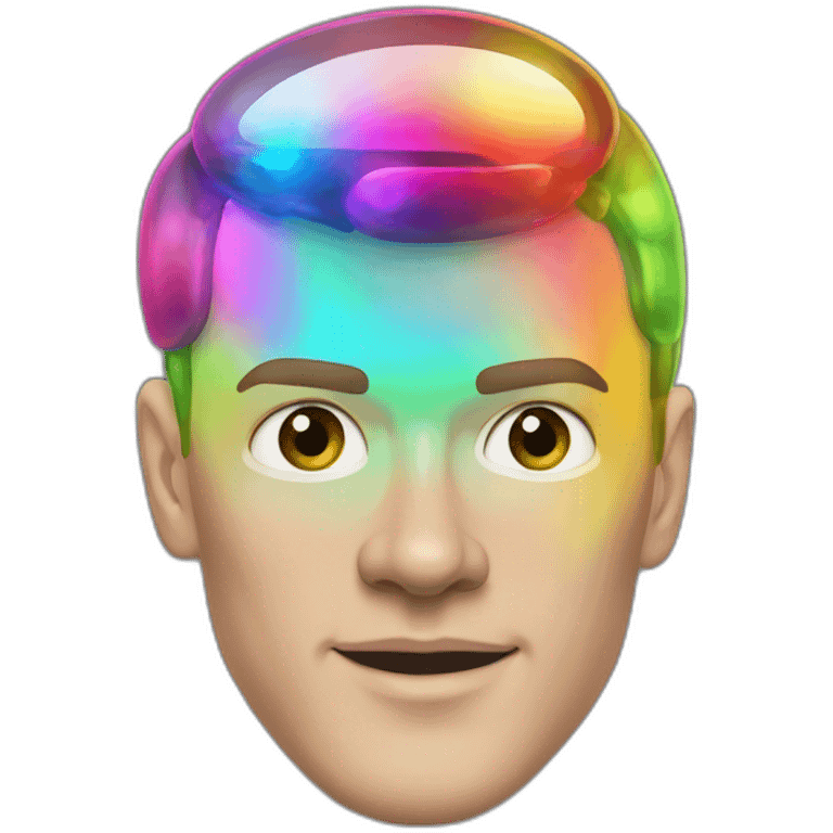 Fancy disco futuristic Jonathan Toews in rainbow bubble emoji