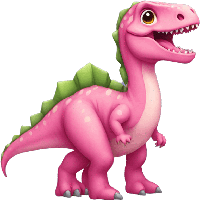 Dinosaur with pink bow emoji