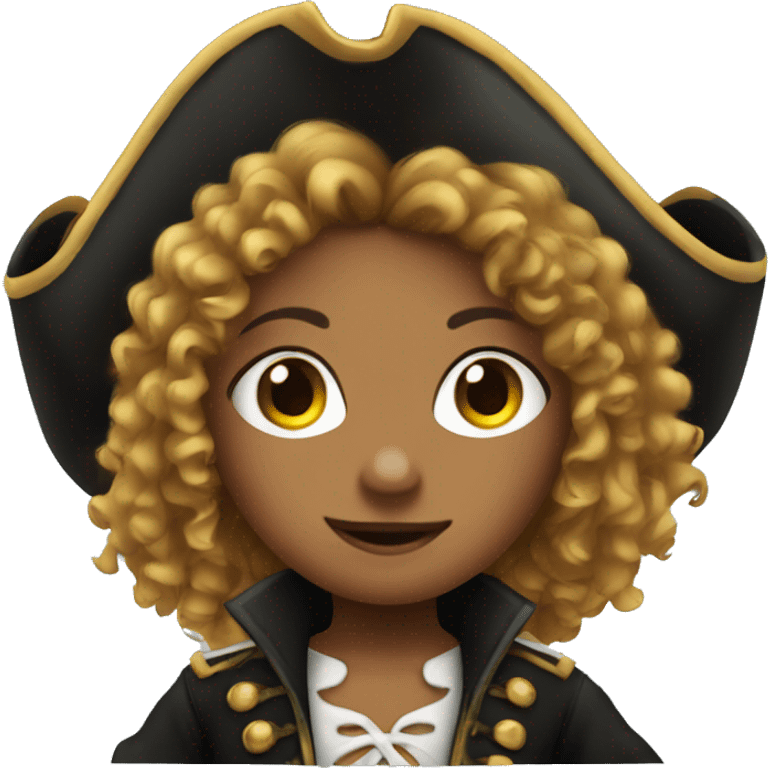 girl with curly hair dressed up as a pirate  emoji