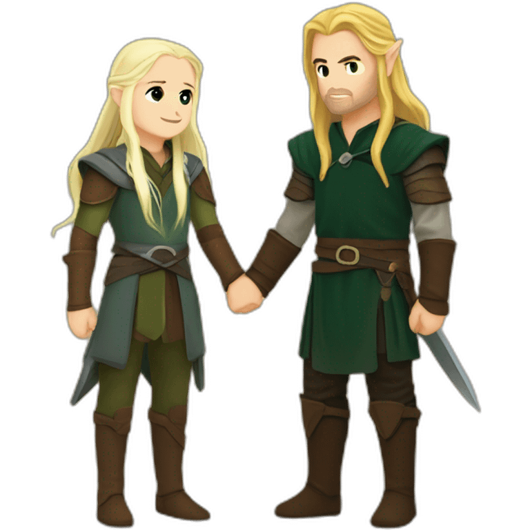 legolas and aragorn holding hands emoji