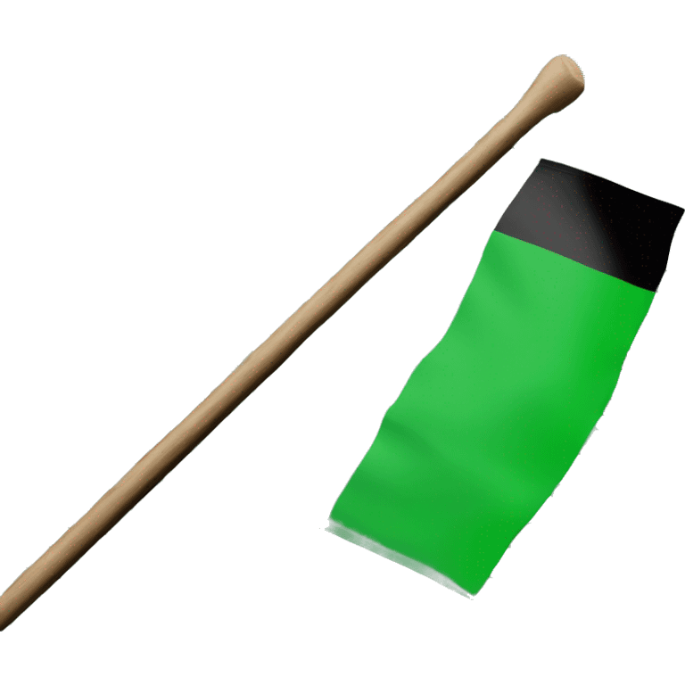 3 horizontal lines (green, white and black) flag in a stick  emoji