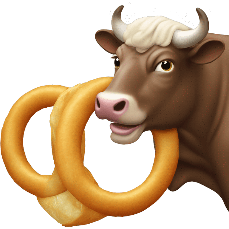 Bull with onion ring hook  emoji