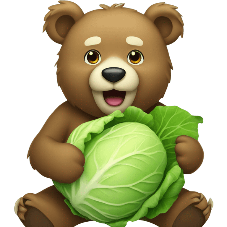 Bear with Cabbage emoji