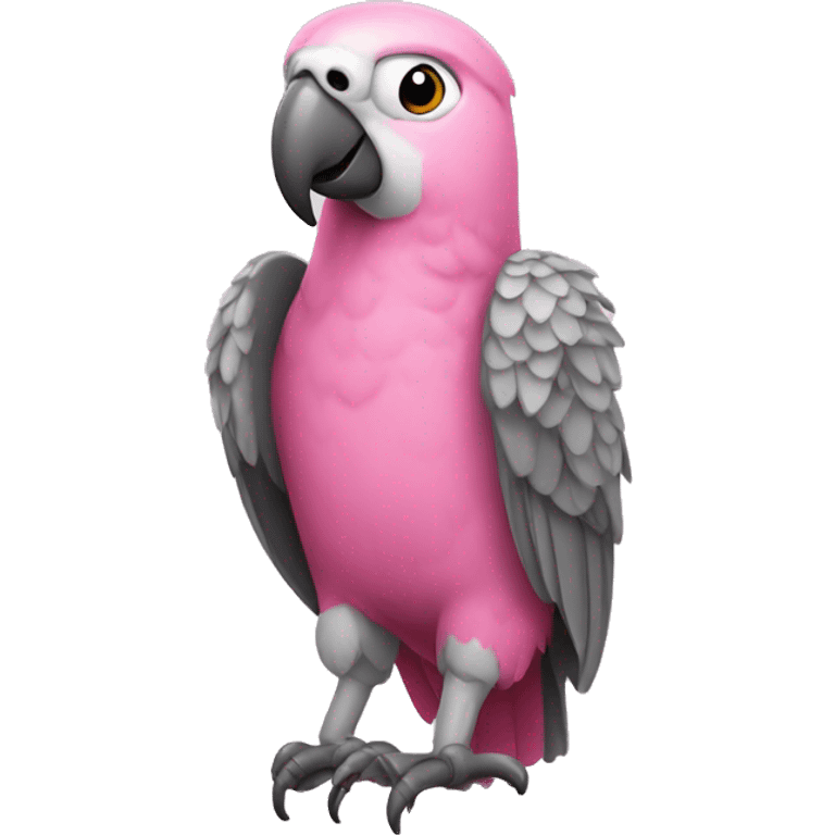 Pink and gray parrot emoji