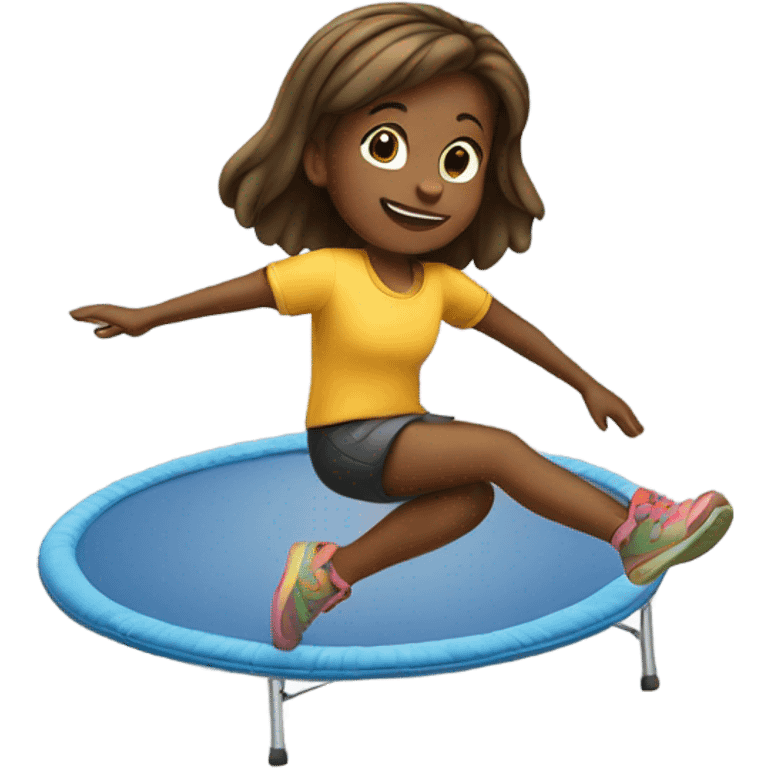 Girl on trampoline  emoji