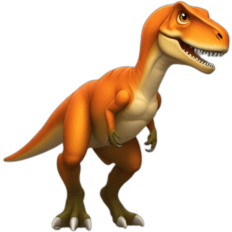 T-rex with fox tail and hars emoji