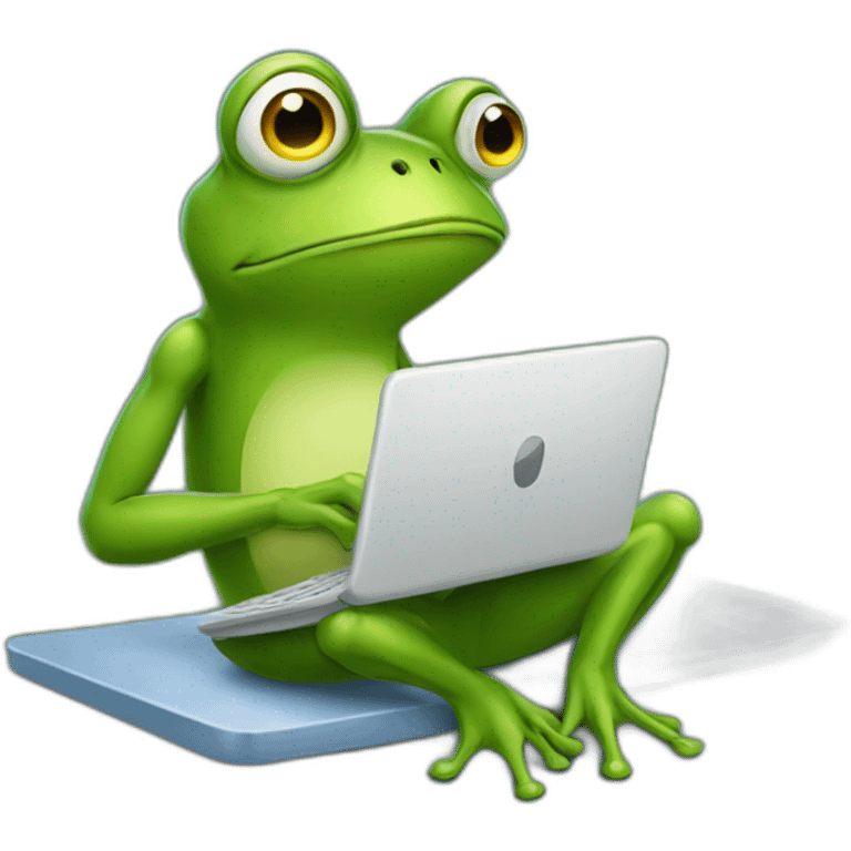 frog typing email emoji