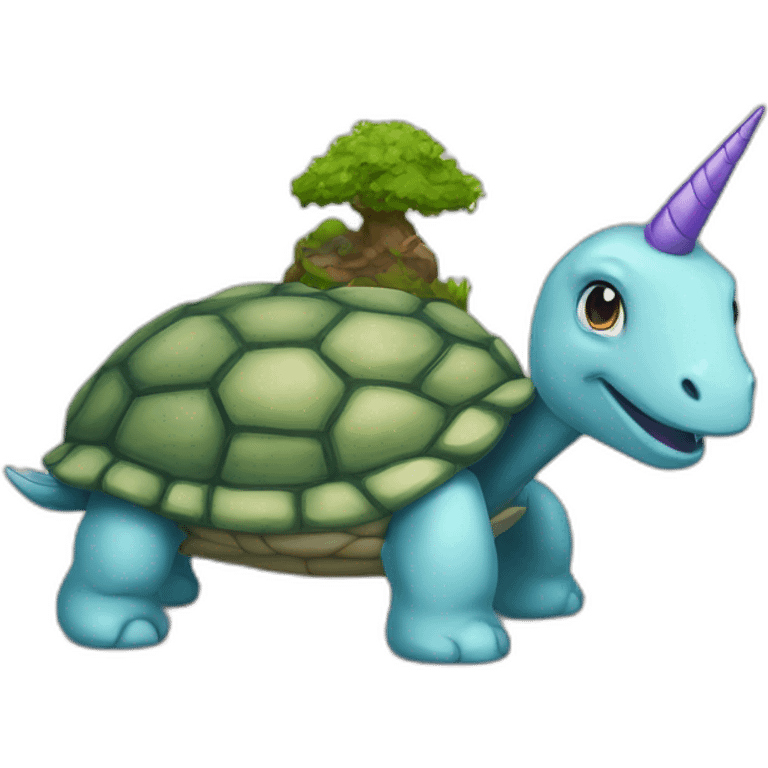 licorne sur tortue emoji