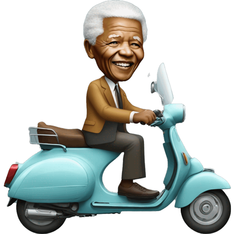 Nelson Mandela driving a vespa emoji